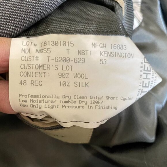 Burberry London Men Blazer Jacket 48R Gray Wool/Silk Blend Two-Button Sport Coat - Picture 4 of 14